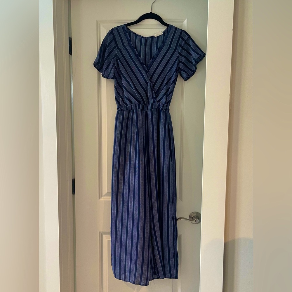 Blue Striped Jumpsuit